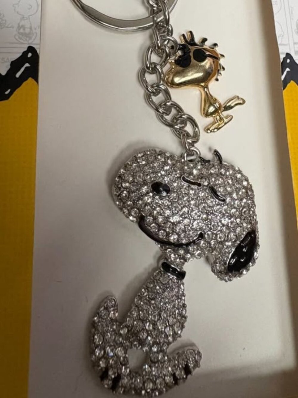 Peanuts Snoopy & Woodstock Rhinestone Bag Charm - New - Picture 5 of 8